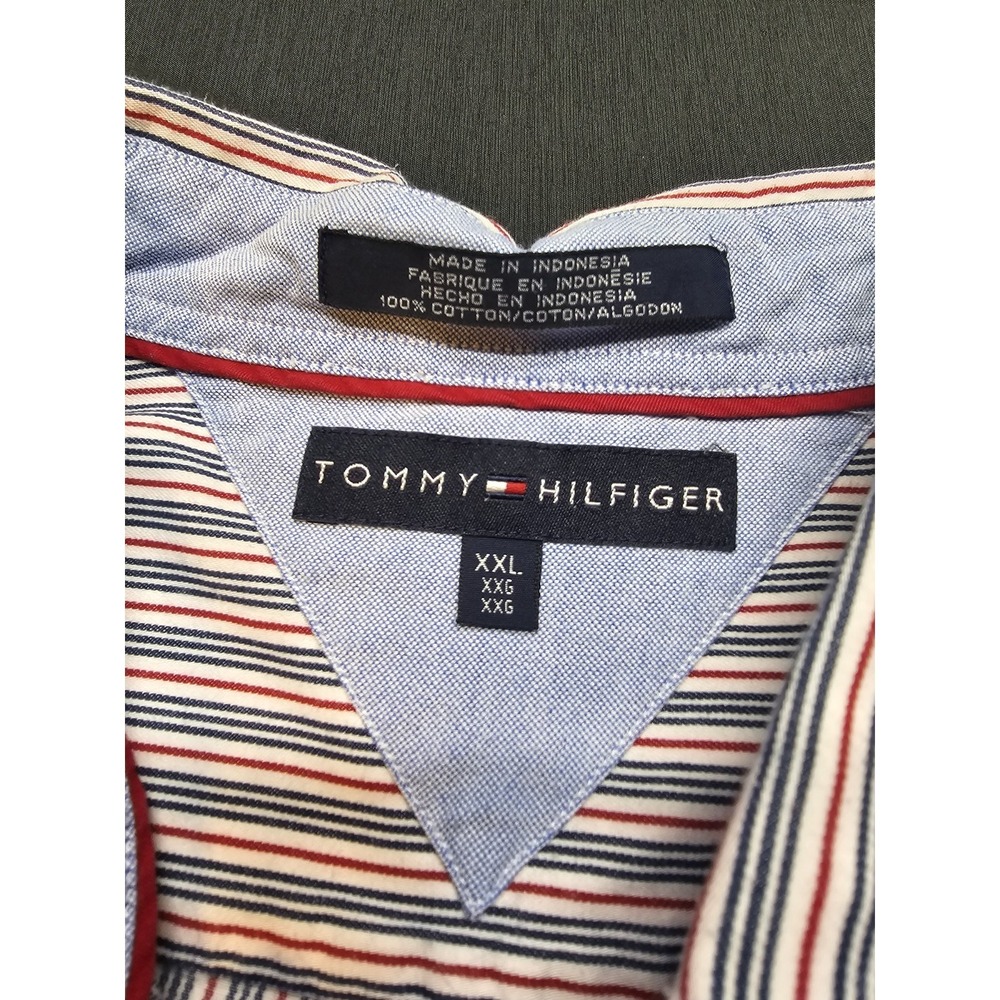 Tommy Hilfiger Mens XXL Button Down Shirt Classic Preppy Casual Y2K - Picture 3 of 5